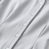 Robe Longue Évasée à Manches Courtes et Boutonnage pour Femmes