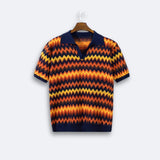 Pull Rétro avec Motif Zigzag