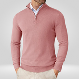 Pull Homme à Col Zippé Quart – Pullover Sport Slim Fit avec Col Montant