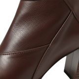 Bottines femme cuir souple à talon carré épais et fermeture éclair latérale
