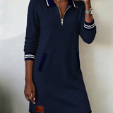 Sophie | Robe Polo Zippée Manches Longues