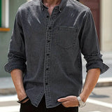 Daniel | Chemise en Jean à Manches Longues Décontractée au Look Classique