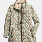 Camille | Veste Matelassée avec Imprimé Floral Vintage