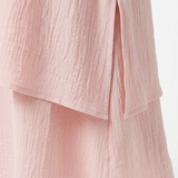 Robe Midi Ample à Manches Courtes et Superpositions pour Femmes