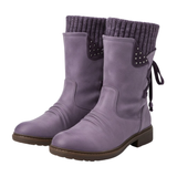 Bottes d’Hiver Femme Mi-Mollet en Suédine – Bottes de Neige Chaudes et Tendance