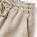 Short en Coton et Lin avec Taille Élastique et Poches pour Femmes