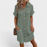 Robe Fluide à Manches Courtes