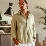 Kai | Chemise en Lin à Manches Longues Légère pour Hommes d'Été