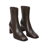 Bottines Femme Vintage Chaudes à Bout Carré