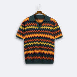 Pull Rétro avec Motif Zigzag