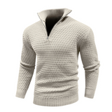 Pull Tricoté™ à Zip Demi | Mélange de Laine | Moderne et Confortable