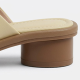 Mules à Talon Bloc et Bout Carré avec Détail Entregent pour Femme