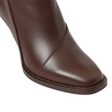 Bottines femme cuir souple à talon carré épais et fermeture éclair latérale