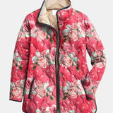 Laverne | Charmante Veste Matelassée à Imprimé Floral Rose
