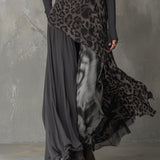 Martina | Robe longue à motif léopard