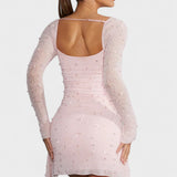 Sónia - Robe Mini avec Brillance et Décolleté