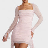 Sónia - Robe Mini avec Brillance et Décolleté