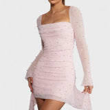 Sónia - Robe Mini avec Brillance et Décolleté