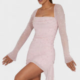 Sónia - Robe Mini avec Brillance et Décolleté