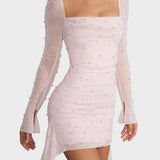 Sónia - Robe Mini avec Brillance et Décolleté