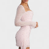 Sónia - Robe Mini avec Brillance et Décolleté