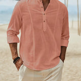 Asher | Chemise de plage légère avec col montant & élégance décontractée