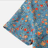 Leo | Chemise à Manches Courtes Ludique avec Motif Floral Vintage