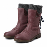 Bottes d’Hiver Femme Mi-Mollet en Suédine – Bottes de Neige Chaudes et Tendance