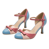 Chaussures à Talons Hauts avec Bride Cheville et Nœud Décoratif