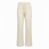 Pantalon de Plage en Maille Crochetée pour Femmes avec Taille Élastique