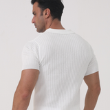 Joshua | Polo en Coton Côtelé à Col V pour Hommes