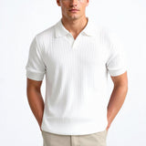 Polo en Coton Côtelé pour Hommes à Manches Courtes – Élégant & Intemporel