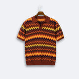Pull Rétro avec Motif Zigzag