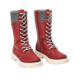 Bottes rétro pour femmes bottes d’hiver à lacets bottes mi-mollet à plateforme