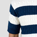 Pull rayé pour hommes à manches courtes – Élégant &amp; Confortable