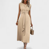 Emilia - Robe maxi élégante sans manches et col rond