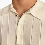 Ian | Polo en tricot slim fit pour hommes, style business casual avec motif en relief