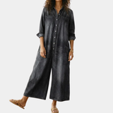 Diana | Salopette en denim vintage en coton lavé avec fermeture à boutons