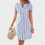 Martina - Robe chemise à rayures élégante