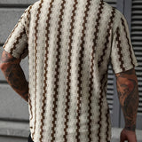 Chemise rétro pour hommes à manches courtes imprimée décontractée