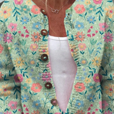 Cardigan Vert Fleuri Christine