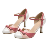 Chaussures à Talons Hauts avec Bride Cheville et Nœud Décoratif