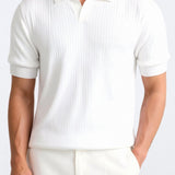 Polo en Coton Côtelé pour Hommes à Manches Courtes – Élégant & Intemporel