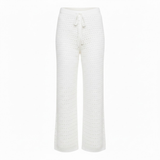 Pantalon de Plage en Maille Crochetée pour Femmes avec Taille Élastique