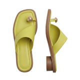 Mules à Talon Bloc et Bout Carré avec Détail Entregent pour Femme