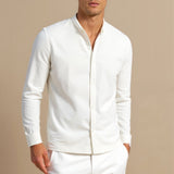 Chemise classique à col montant en blanc