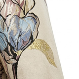 Robe Longue Fleurie à Col en V avec Manches Longues et Coupe Fluide