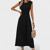 Emilia - Robe maxi élégante sans manches et col rond
