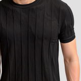 T-shirt Rayé O-Cou Classique Heavy Oude Geld