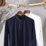 Chemise Homme Col Montant Style Vintage